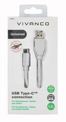 Vivanco, USB-C, 1,2 m kaina ir informacija | Kabeliai ir laidai | pigu.lt