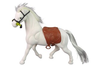 Статуэтка Лошадь Белая Седло Ферма цена и информация | Игрушки для девочек | pigu.lt