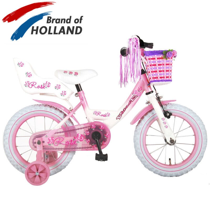 Vaikiškas dviratis Volare, 14", rožinis kaina ir informacija | Dviračiai | pigu.lt