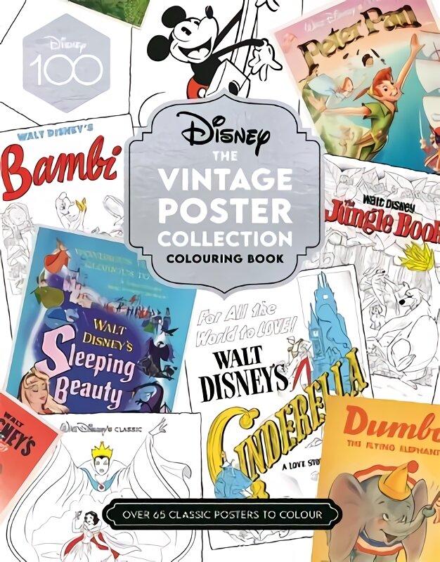 Disney The Vintage Poster Collection Colouring Book цена и информация | Spalvinimo knygelės | pigu.lt