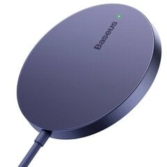 Baseus Simple Mini3 Magnetic Wireless Charger 15W (Dusty purple) цена и информация | Зарядные устройства для телефонов | pigu.lt