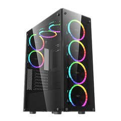 Darkflash Phantom Computer Case + 6 fans (black) цена и информация | Корпуса | pigu.lt