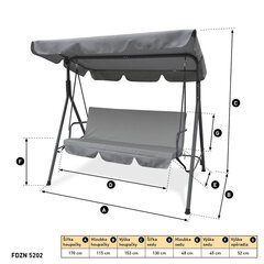 Уличные качели Fiedlmann FDZN 5202, серый цвет цена и информация | Садовые качели | pigu.lt