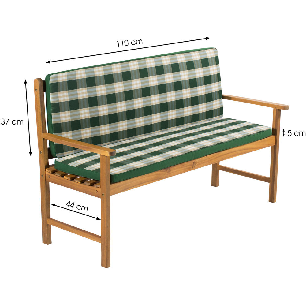 Pagalvė sodo suoliukui Fieldmann, žalia/balta цена и информация | Pagalvės, užvalkalai, apsaugos | pigu.lt