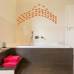 Виниловые наклейки на стену или дверь Оранжевые рыбки Декор интерьера для ванной комнаты - 60 шт. цена и информация | Интерьерные наклейки | pigu.lt