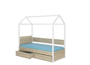 Lova ADRK Furniture Otello, 80x180 cm, balta/šviesiai ruda kaina ir informacija | Vaikiškos lovos | pigu.lt