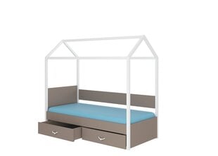 Lova ADRK Furniture Otello, 90x200 cm, balta/ruda kaina ir informacija | Vaikiškos lovos | pigu.lt