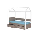 Lova ADRK Furniture Otello, 90x200 cm, balta/ruda