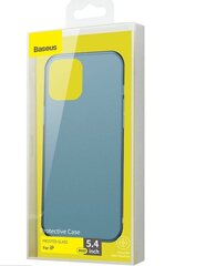 Baseus Frosted Glass Case Жесткий чехол с гибким каркасом для iPhone 12 mini Темно-синий цена и информация | Чехлы для телефонов | pigu.lt