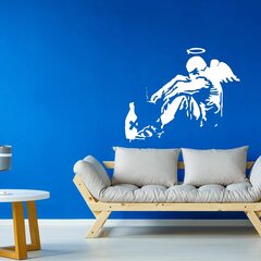 Виниловая наклейка белого цвета на стену Banksy граффити Падший ангел Декор интерьера - 120 х 100 см цена и информация | Интерьерные наклейки | pigu.lt