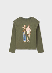 Mayoral футболка для девочки с длинным рукавом 6038-48 цена и информация | Рубашки для девочек | pigu.lt