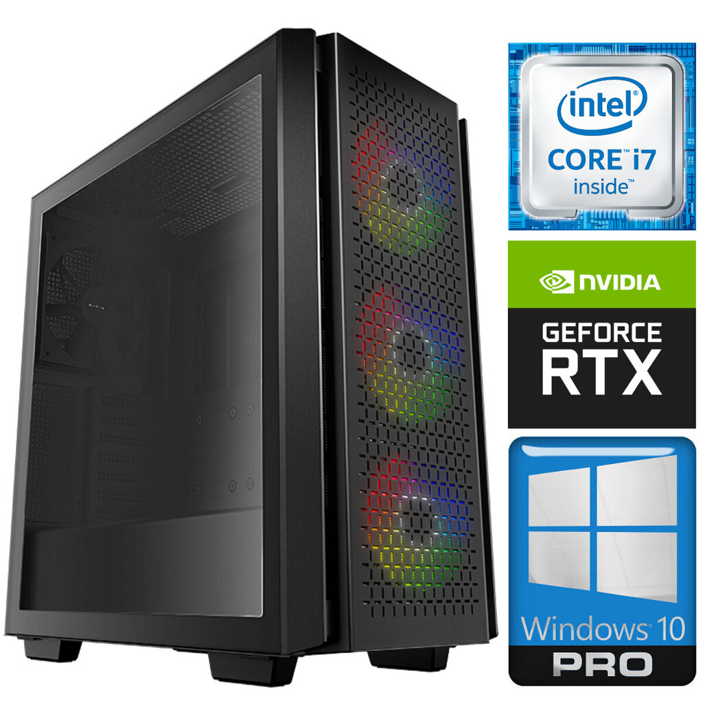 ITS i7-6700 32GB 240SSD+1TB RTX3060 12GB WIN10Pro kaina ir informacija | Stacionarūs kompiuteriai | pigu.lt