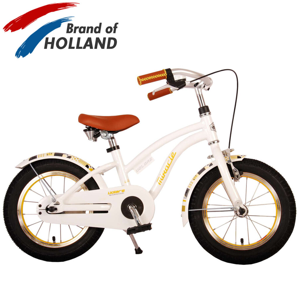 Vaikiškas dviratis Volare 14", baltas kaina ir informacija | Dviračiai | pigu.lt