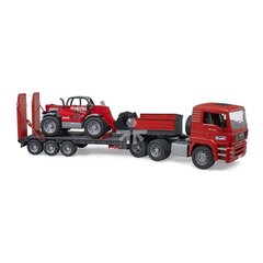 Игрушечный грузовик с низким полуприцепом и погрузчиком Manitou Bruder MAN TGA цена и информация | Игрушки для песка, воды, пляжа | pigu.lt