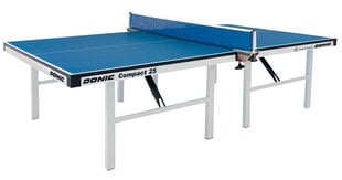 Tennis table indoor 25mm DONIC Compact 25 ITTF Blue цена и информация | Теннисные столы и чехлы | pigu.lt
