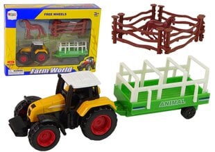 Traktorius su priedais LeanToys, 1:64 kaina ir informacija | Žaislai berniukams | pigu.lt
