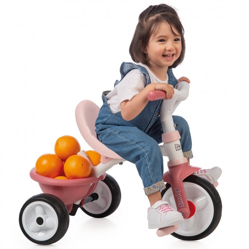 Triratis dviratukas su rankena Smoby Be Move, rožinis kaina ir informacija | Triratukai | pigu.lt