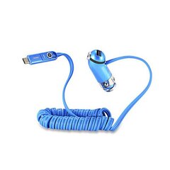 REMAX Car Charger Cutie RCC-211 - USB - 2,4A with 3 in 1 cable Micro USB, Lightning, Type C BLUE цена и информация | Зарядные устройства для телефонов | pigu.lt
