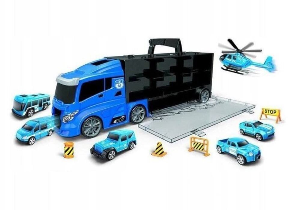 Mašinėlių transporteris - policijos mašinų rinkinys Jin Jia Toys kaina ir informacija | Žaislai berniukams | pigu.lt