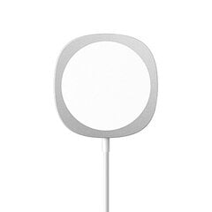 Wireless Induction Charger QI Universal Fast Charge magnetic - C04 with stand 15W White-silver (min.2A) цена и информация | Зарядные устройства для телефонов | pigu.lt