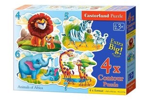 Dėlionės su gyvūnais Castorland 4in1, 22 d. kaina ir informacija | Dėlionės (puzzle) | pigu.lt