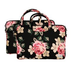 Wonder Briefcase Laptop 15-16 inches black and roses POK042627 цена и информация | Рюкзаки, сумки, чехлы для компьютеров | pigu.lt