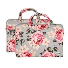 Wonder Briefcase Laptop 15-16 inches grey and roses POK042630 цена и информация | Рюкзаки, сумки, чехлы для компьютеров | pigu.lt