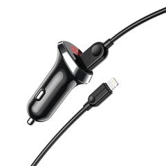 Borofone Car charger BZ15 Auspicious - 2xUSB - 2,4A with USB to Lightning cable black цена и информация | Зарядные устройства для телефонов | pigu.lt