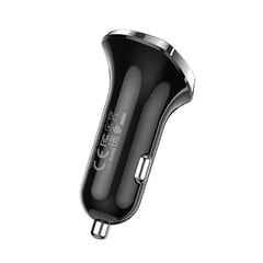 Borofone Car charger BZ15 Auspicious - 2xUSB - 2,4A with USB to Type C cable black цена и информация | Зарядные устройства для телефонов | pigu.lt