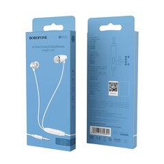 Borofone Earphones BM25 Sound Edge with microphone white цена и информация | Наушники | pigu.lt