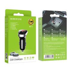 Borofone Car charger BZ15 Auspicious - 2xUSB - 2,4A with USB to Type C cable white цена и информация | Зарядные устройства для телефонов | pigu.lt