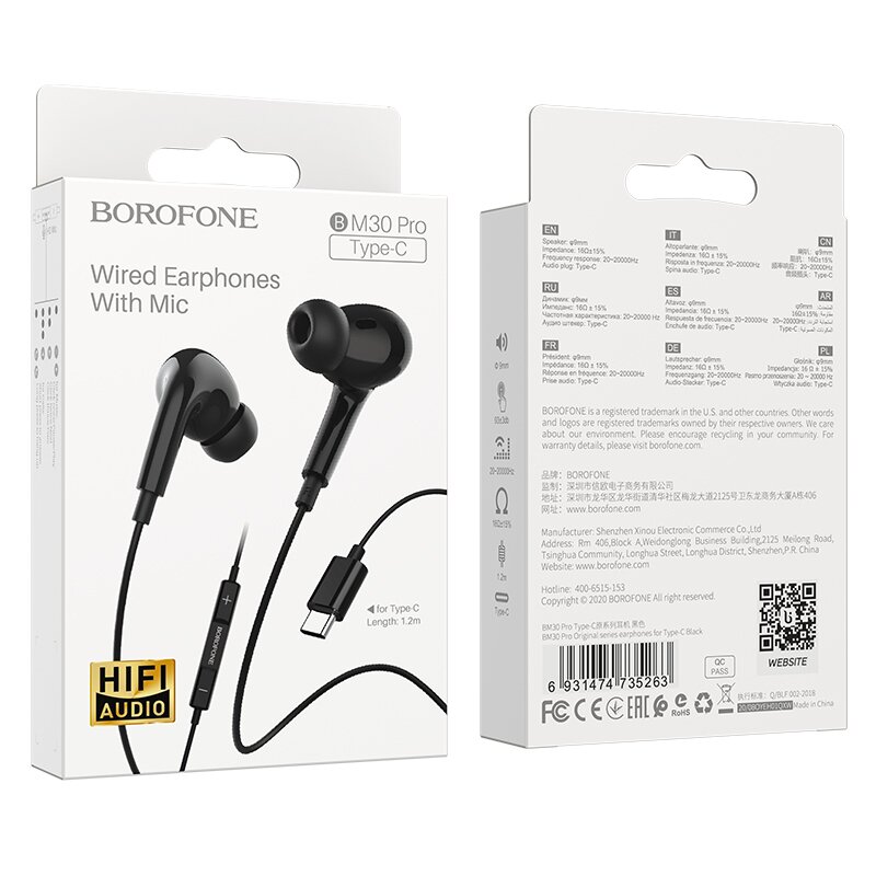 Borofone Earphones BM30 Pro Original Series цена и информация | Ausinės | pigu.lt