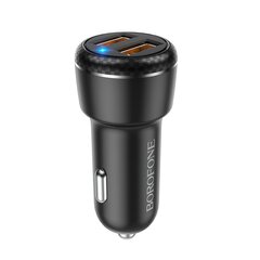 Borofone Car charger BZ17 Core - 2xUSB - QC 3.0 18W with USB to Micro USB cable black цена и информация | Зарядные устройства для телефонов | pigu.lt