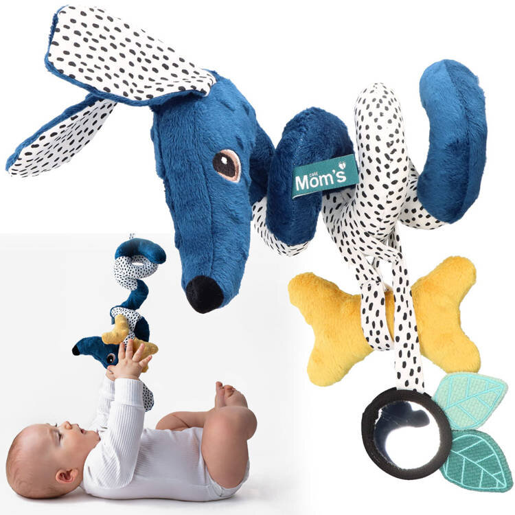 Pliušinis spiralinis barškutis, mėlynas kaina ir informacija | Žaislai kūdikiams | pigu.lt