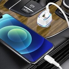 KAKU Car Charger KSC-528 Shengyu - 2xUSB - 2,8A with USB to Lightning white цена и информация | Зарядные устройства для телефонов | pigu.lt