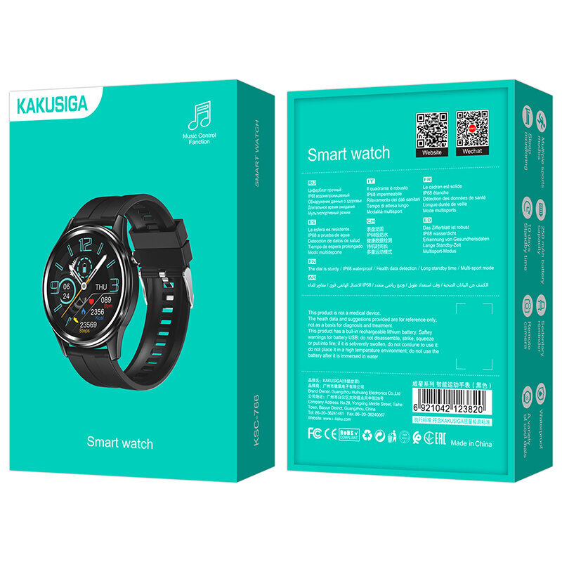 Kakusiga KSC-766 Black kaina ir informacija | Išmanieji laikrodžiai (smartwatch) | pigu.lt