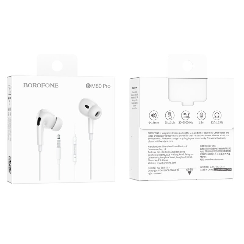 Borofone Earphones BM80 Pro Elegant цена и информация | Ausinės | pigu.lt