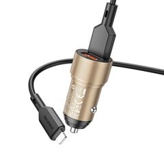 Borofone Car charger BZ19 Wisdom - 2xUSB - 12W with USB to Type C cable gold цена и информация | Зарядные устройства для телефонов | pigu.lt