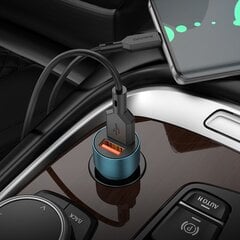 Borofone Car charger BZ19 Wisdom - 2xUSB - 12W with USB to Type C cable blue цена и информация | Зарядные устройства для телефонов | pigu.lt