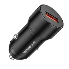 Borofone Car charger BZ19A Wisdom - USB - QC 3.0 18W black цена и информация | Зарядные устройства для телефонов | pigu.lt