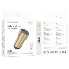 Borofone Car charger BZ19A Wisdom - USB - QC 3.0 18W gold цена и информация | Зарядные устройства для телефонов | pigu.lt