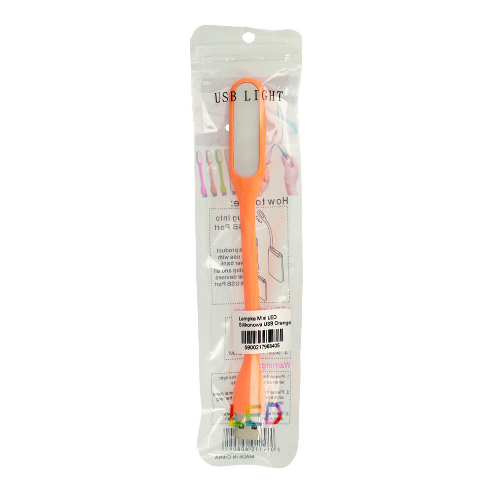 Mini LED Lamp Silicone USB Orange kaina ir informacija | Staliniai šviestuvai | pigu.lt