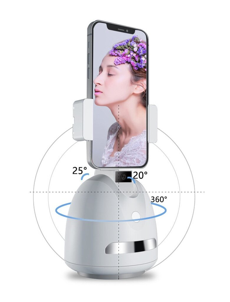 Держатель для телефона Phone holder with 360° face tracking P5 white цена |  pigu.lt