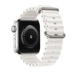 Silicone loop for Apple Watch 42|44|45|49 design 1 white цена и информация | Аксессуары для смарт-часов и браслетов | pigu.lt