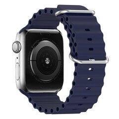 Silicone loop for Apple Watch 42|44|45|49 design 1 navy цена и информация | Аксессуары для смарт-часов и браслетов | pigu.lt