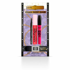 Rinkinys NYX Vegan Sweet Glam: blakstienų tušas, 10 ml + akių pravedimas, 1 ml + lūpų dažai, 4 ml kaina ir informacija | Lūpų dažai, blizgiai, balzamai, vazelinai | pigu.lt