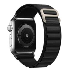 Nylon loop for Apple Watch 42|44|45|49 design 2 black цена и информация | Аксессуары для смарт-часов и браслетов | pigu.lt