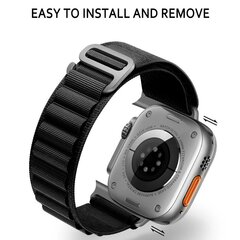 Nylon loop for Apple Watch 42|44|45|49 design 2 black цена и информация | Аксессуары для смарт-часов и браслетов | pigu.lt