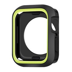 Case for Apple Watch 45mm Silicone black-green цена и информация | Аксессуары для смарт-часов и браслетов | pigu.lt