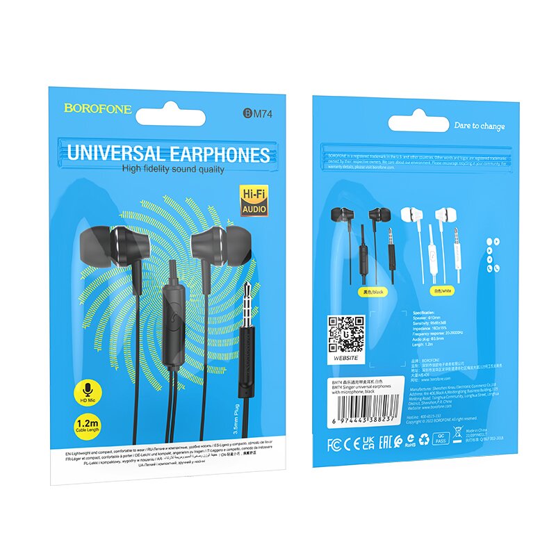 Borofone Earphones BM74 Singer kaina ir informacija | Ausinės | pigu.lt